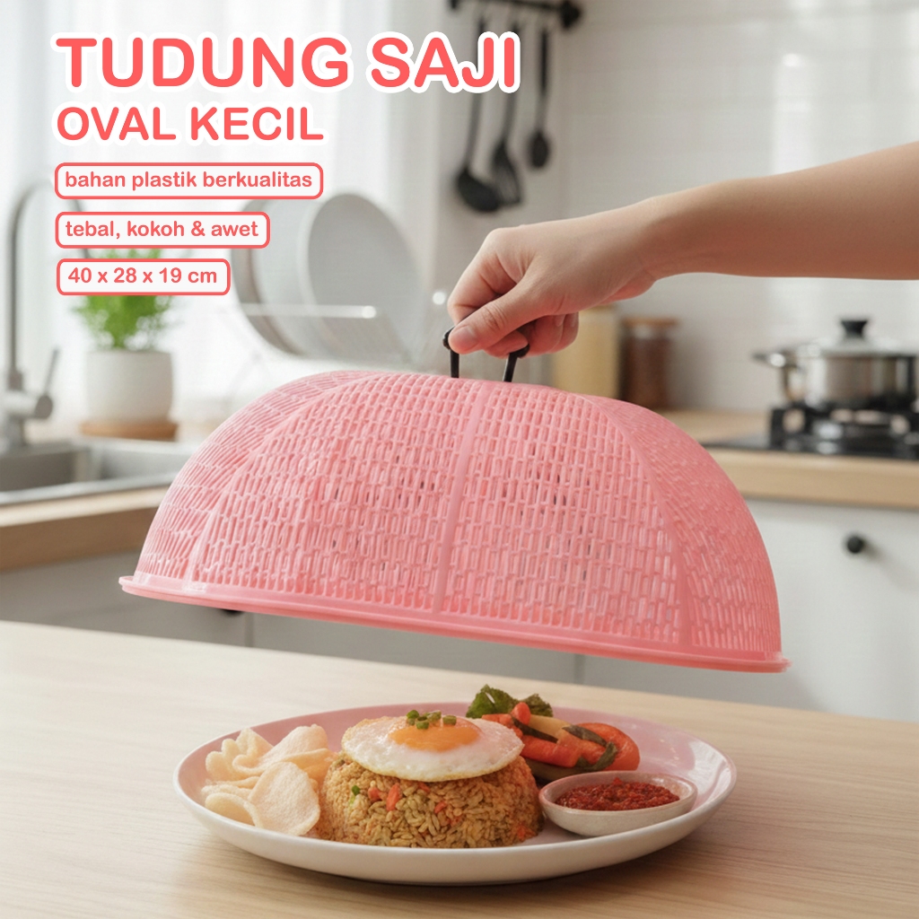 MPW Tudung Saji Oval Kecil Warna Soft / Penutup Makanan / Tudung Saji Plastik