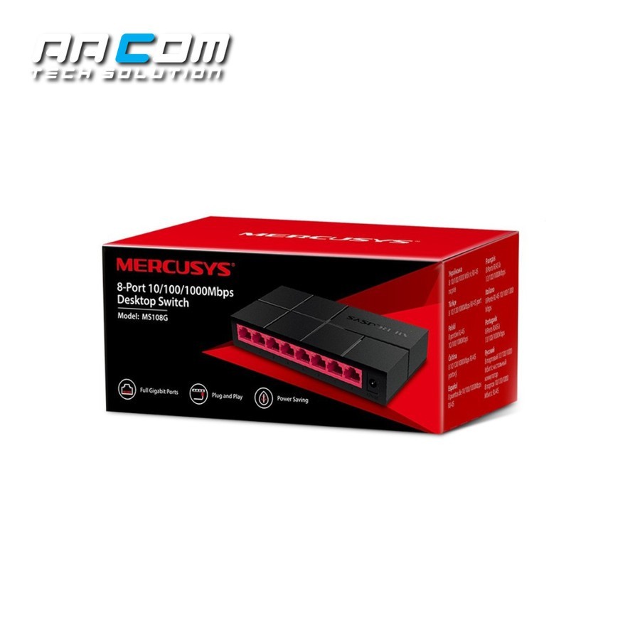 Mercusys MS108G Desktop HUB Switch 8-Port 10/100/1000Mbps Gigabit