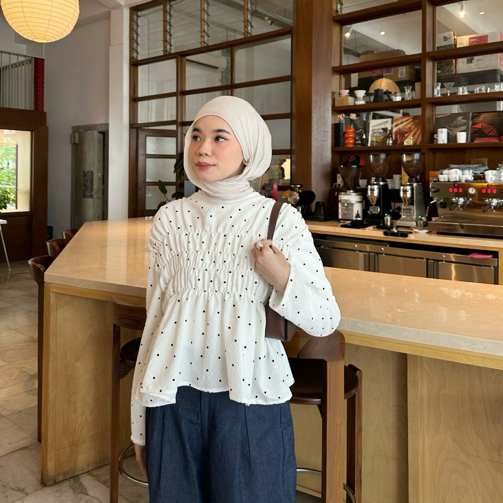 [NEW LAUNCH] TOSKA - Molly Top - Polkadot Top - Atasan Polkadot - Blouse Polkadot - Blouse - Blouse 