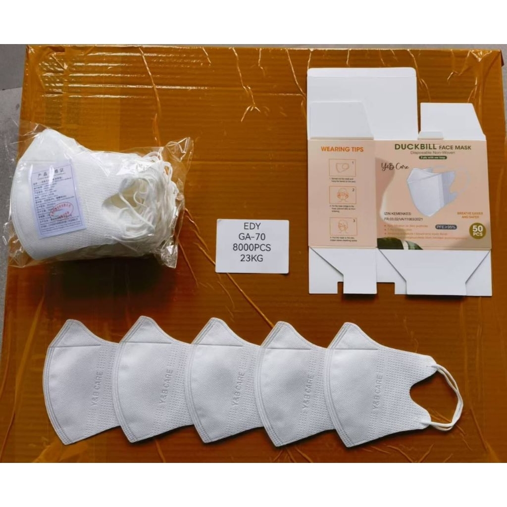 (ISI 50PCS) FACE MASK MASKER DUCKBILL GARIS PUTIH DAN HITAM MURAH DUCKBILL GARIS HITAM PUTIH FACE MA
