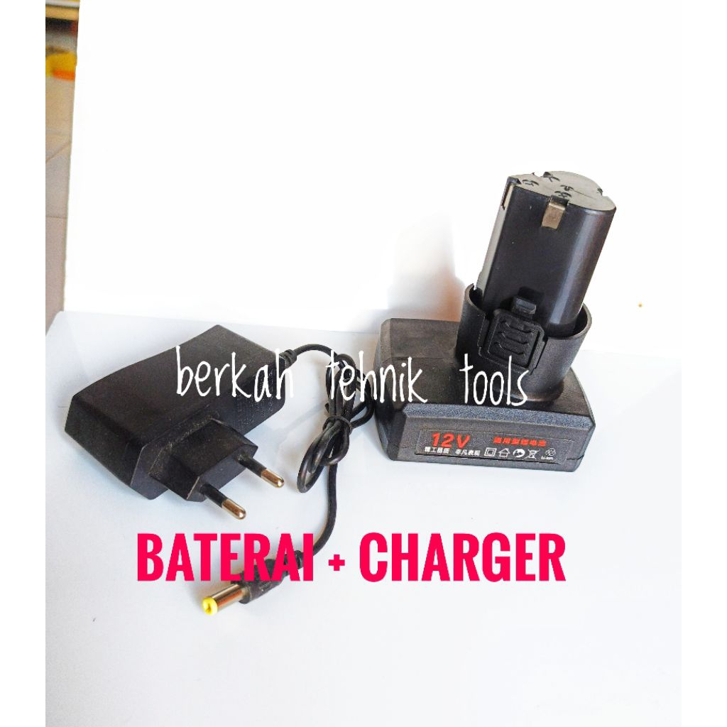 Andorestore Baterai Bor Cas 12V Batre Bor Cordless 12V Baterai Mesin Bor Batre Mesin Potong Rumput