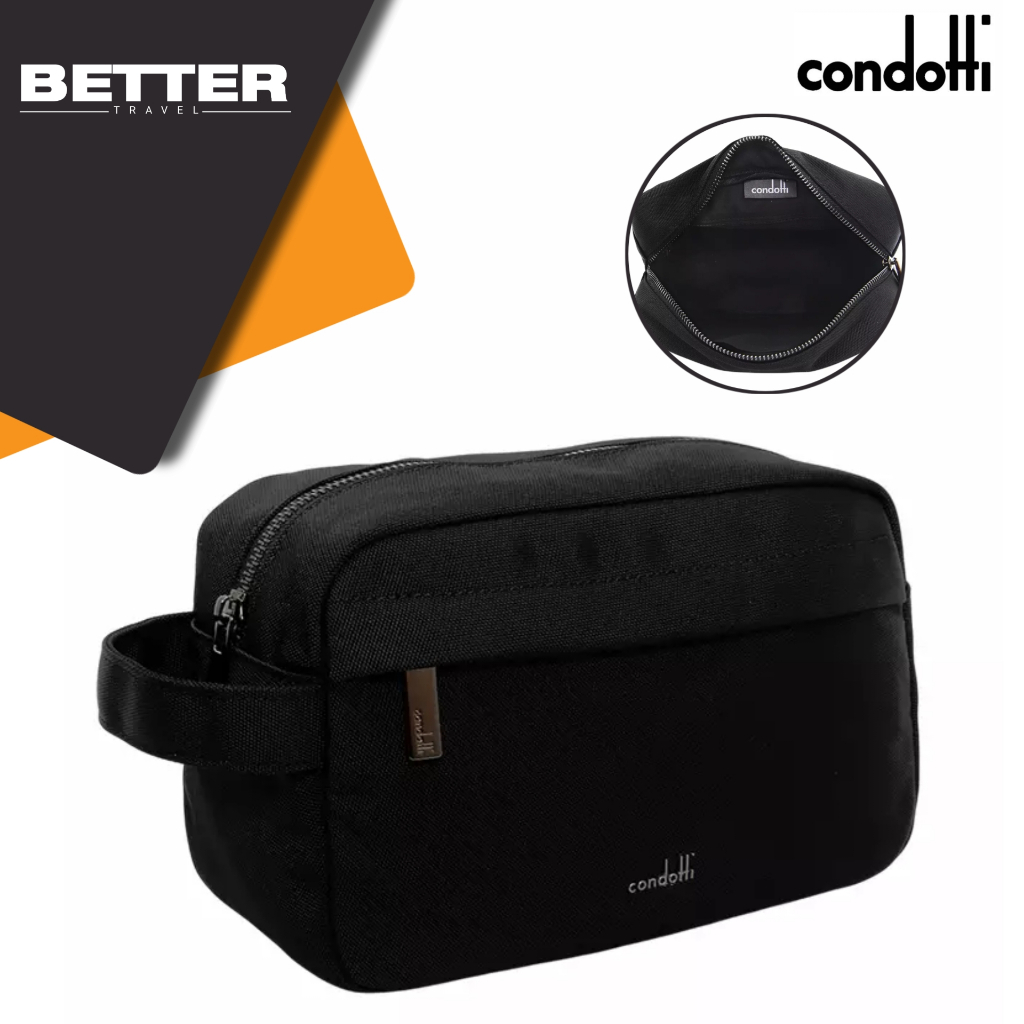Pouch traveling CONDOTTI tas clutch hand bag toiletry daily pria kasual