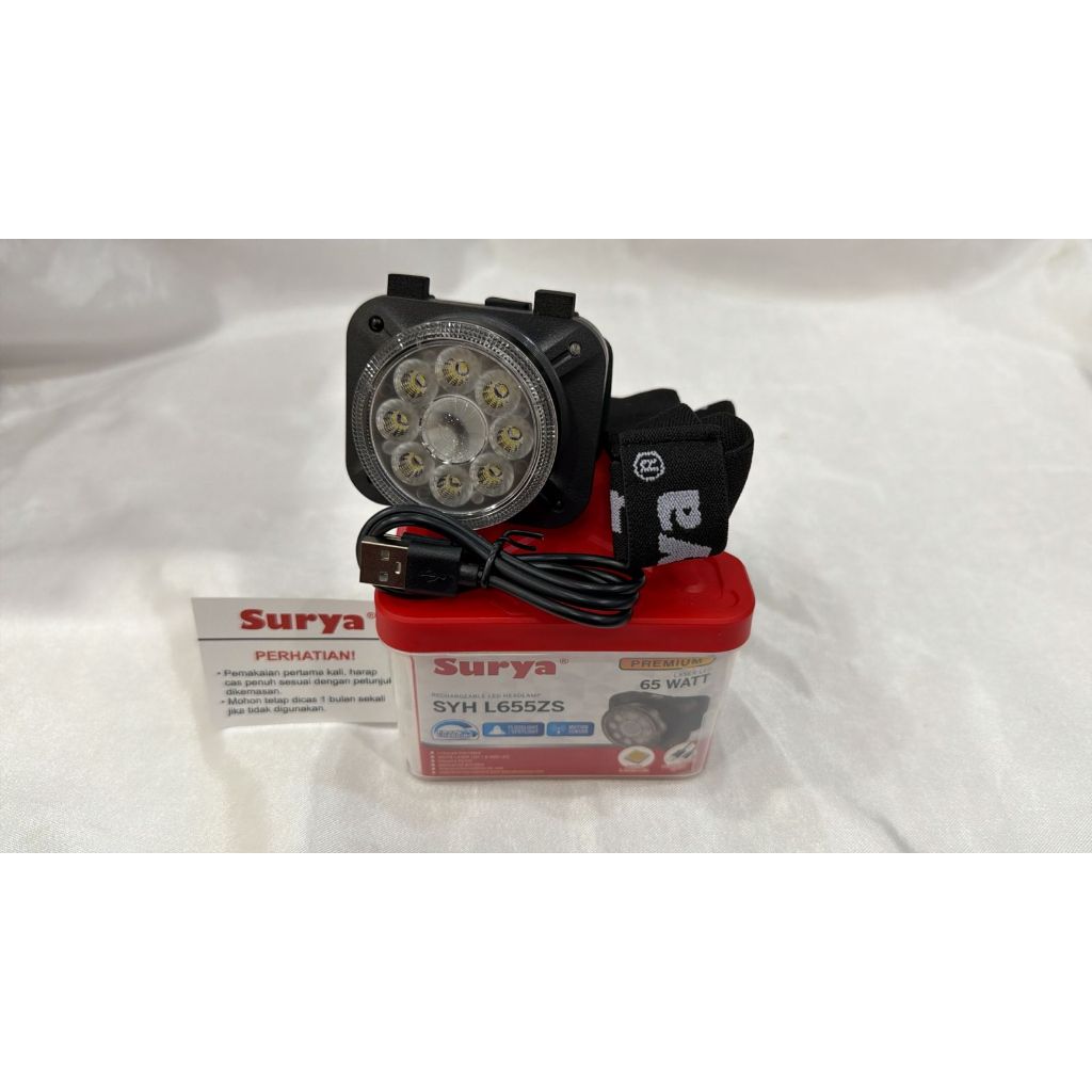 Senter Kepala Surya  SYH L655ZS 65 Watt  fast charger cahaya putih Laser LED premium original 100% I