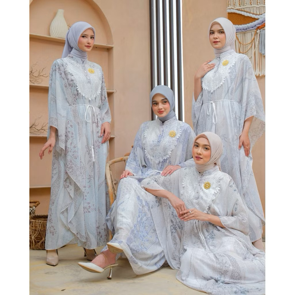 Gamis Brokat Wanita Premium – Abaya Muslimah Elegan Mewah Kekinian