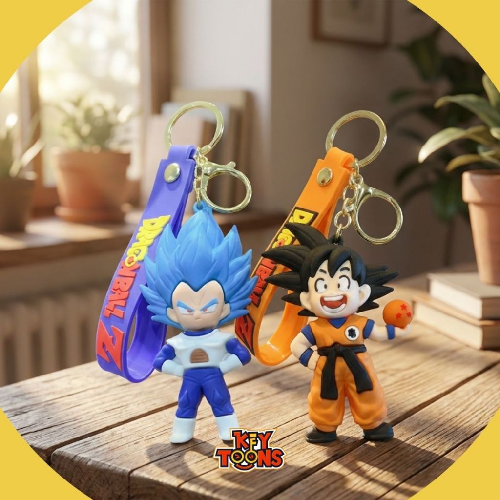 BUNDLE Best Duo Gantungan Kunci Dragon Ball Anime Vegeta Goku Premium Gold Ring
