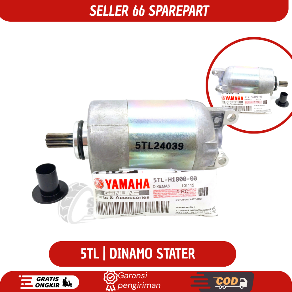 Motor Stater Kualitas Original Yamaha 5TL Dinamo Starter Mio Sporty Mio Smile Mio M3 AKS Xeon GT Sou