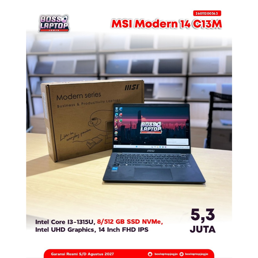 LAPTOP MSI MODERN 14 C13M Intel Core i3 1315U