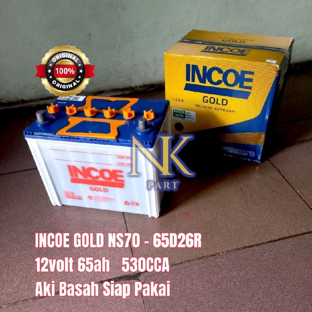 Aki Mobil Mitsubishi Fuso Truk Truck, Kuda Bensin Incoe Gold NS70 65Ah