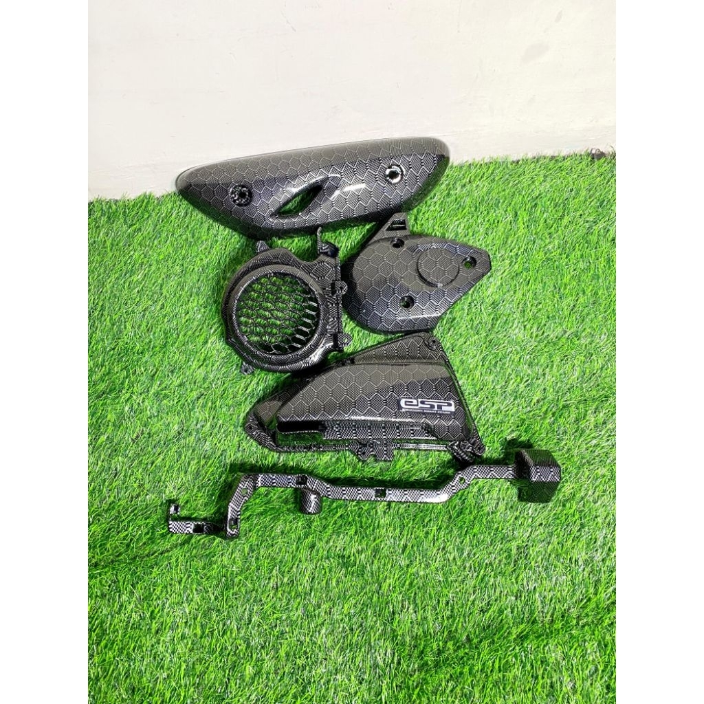PAKET CARBON SCOOPY COVER FILTER COVER SENSOR COVER CVT COVER KNLPOT SCOOPY 2021 2023 CARBON CELUP M