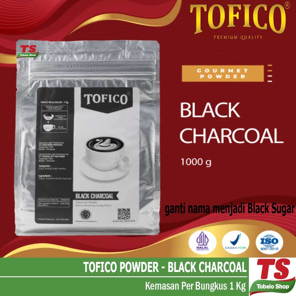 TOFICO POWDER BLACK CHARCOAL 1KG / POWDER RASA BLACK CHARCOAL / TOBELOSHOP