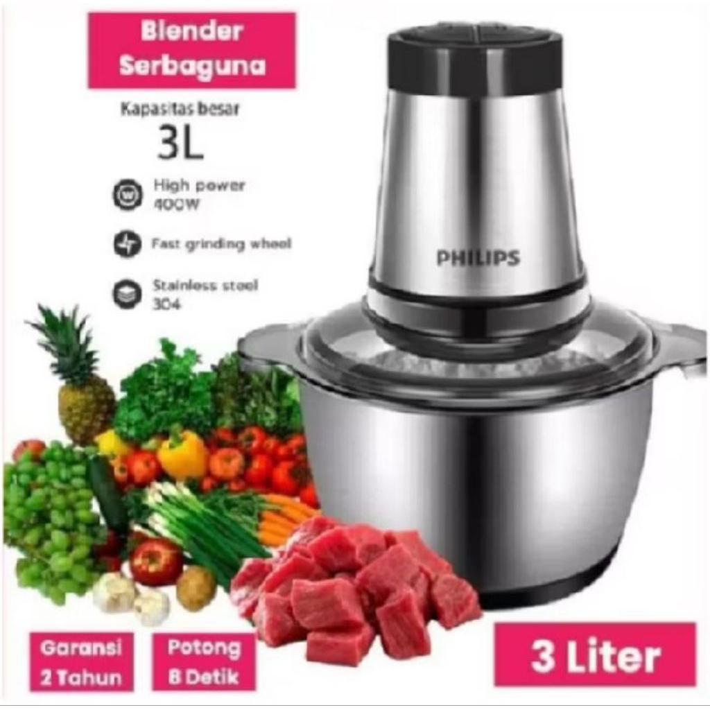 Promo Cooper daging philips 3liter 250 Watt Multifungsi blender ayam cabai dan tempat rempa dilapisi