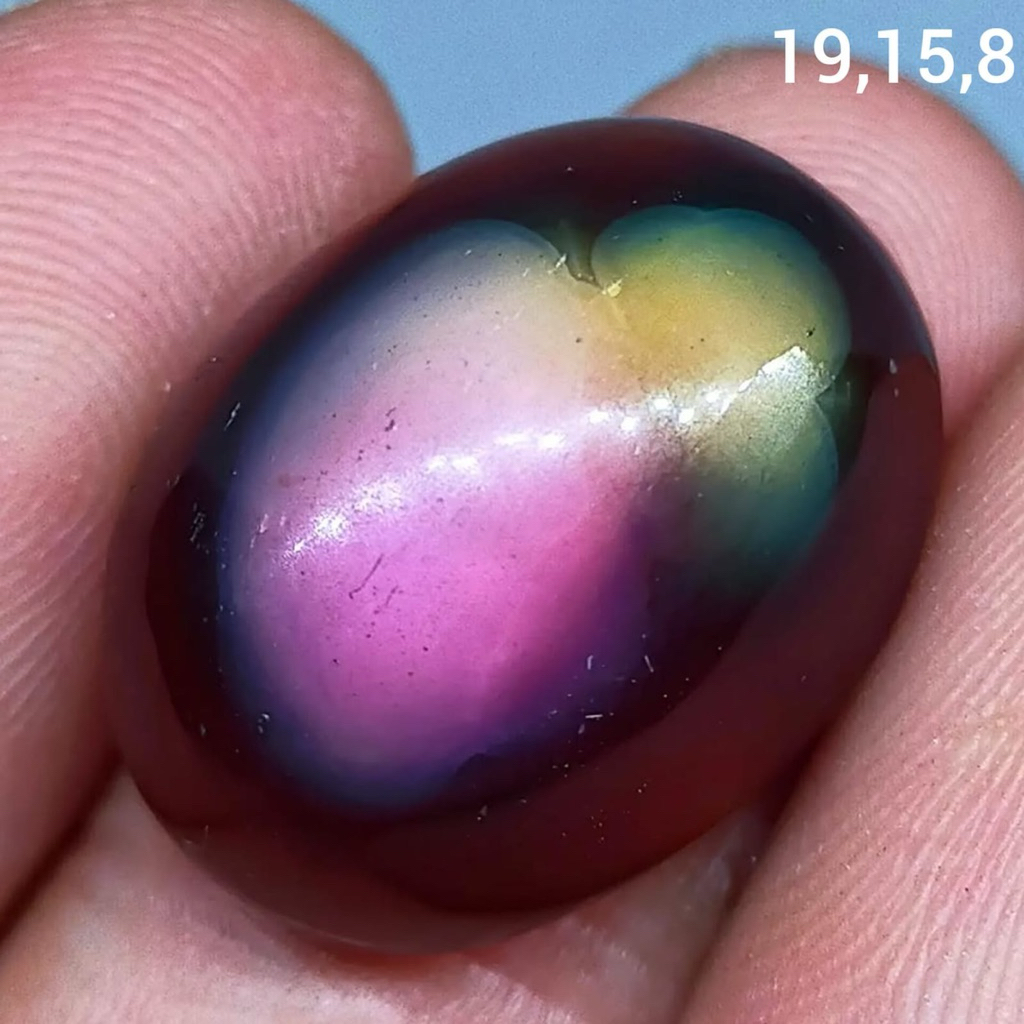 batu akik asli rubah pancawarna antik top hq natural (asli alam)