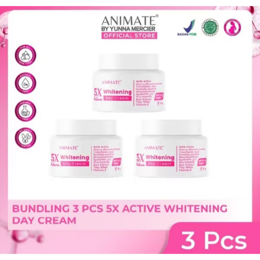 (bundling) Animate 5x Active Whitening Day Cream 3pcs