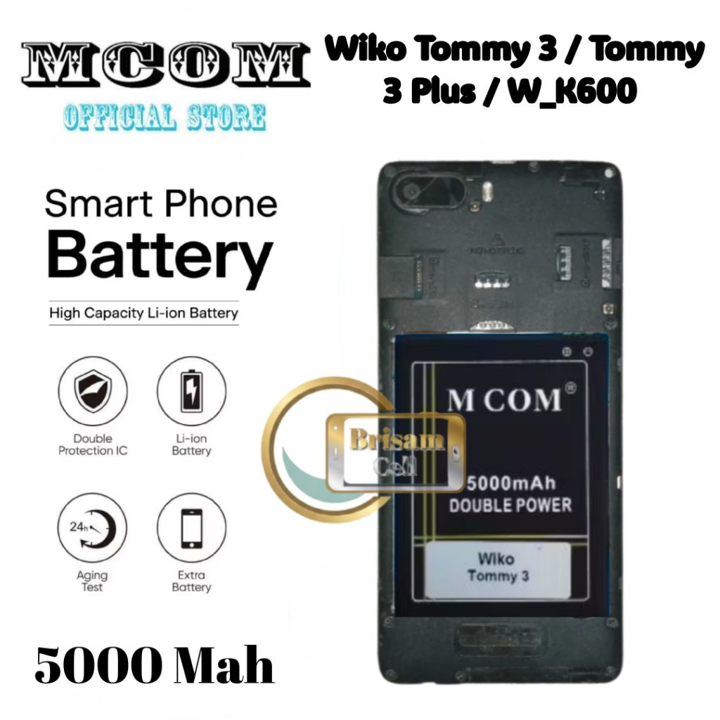 Baterai Wiko Tommy 3 / Tommy 3 Plus / W_K600 Double Power