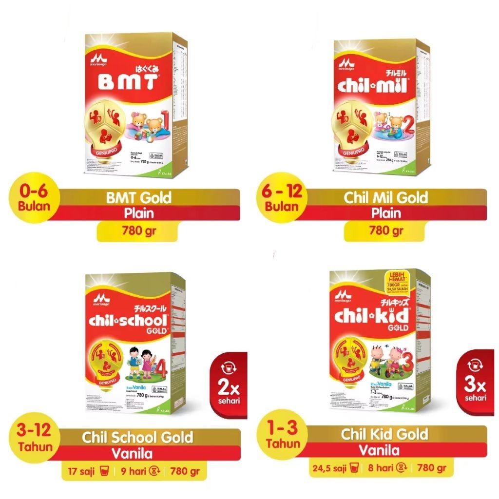 Morinaga Gold Regular 780gr | Susu Formula Anak BMT Chil Mil Chil Kid Chil School