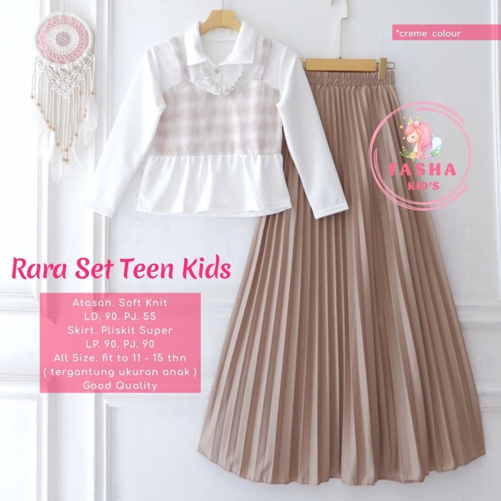 RARA/ TIA SET TEEN KIDS BY FASHA ORIGINAL BAJU SETELAN ANAK PEREMPUAN MODEL TERBARU CANTIK ELEGANT M