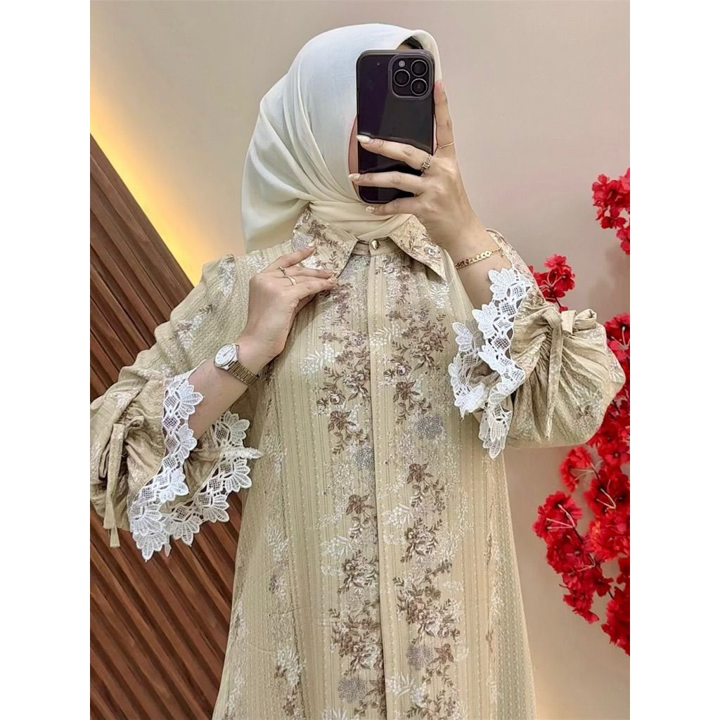 gamis lyora gamis kekinian simple elegan bahan rayon premium