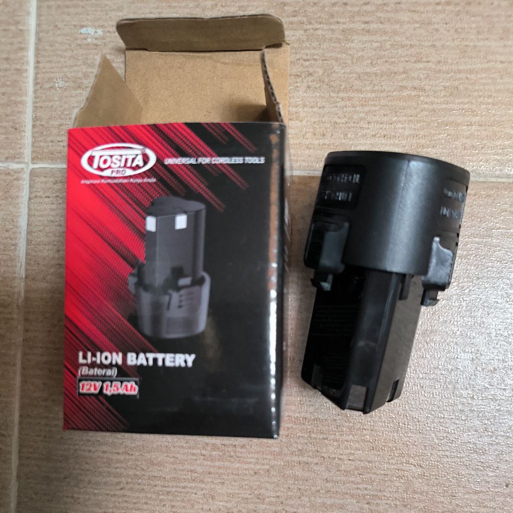 TOSITA/ TOSSITA Baterai Bor Cordless 12 Volt 1,5Ah/ Spare Part Bor Batrai 12V