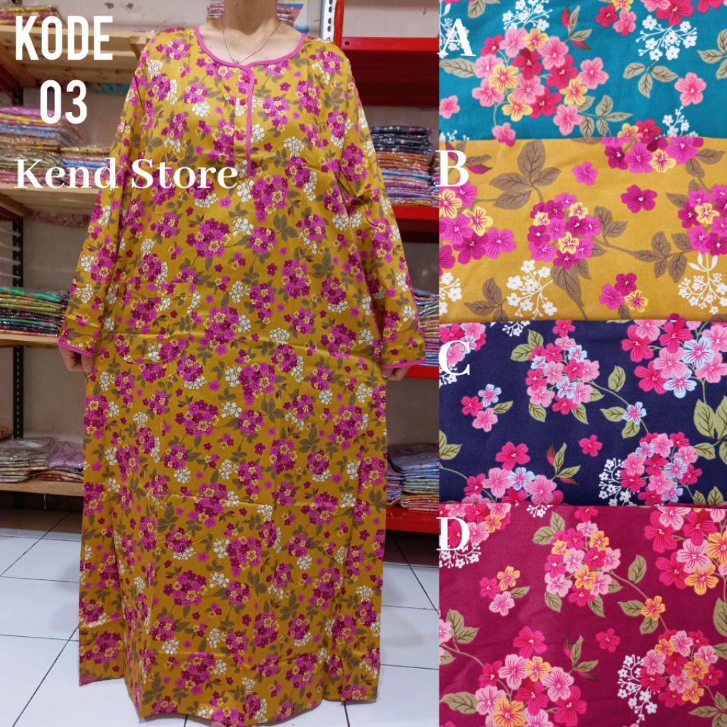 Daster Longdress / Home Dress Lengan Panjang Katun Sabata Halus Pretty Girl