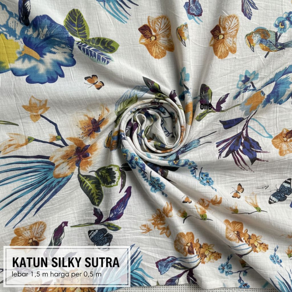 kain katun motif bunga - kain katun silky premium motif bunga