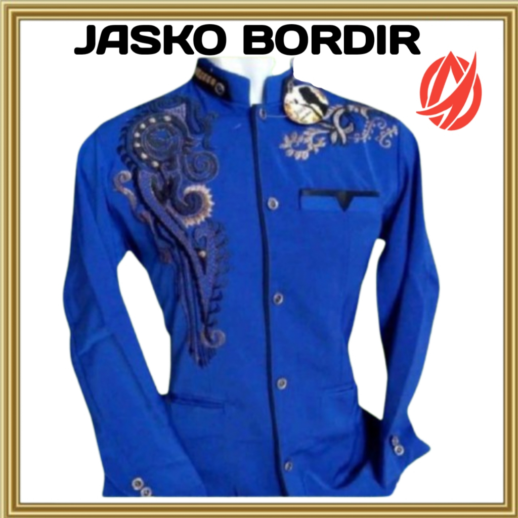 Baju Muslim Jasko Pria Jas Koko Bordir Lengan Panjang