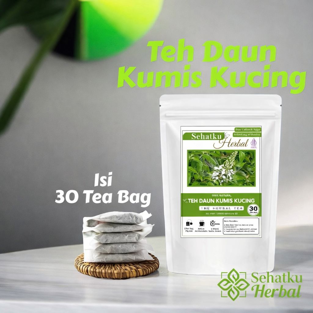 Teh Daun kumis kucing 30 Tea Bag - Menyembuhkan Infeksi Saluran Kemih, Mengatasi Masalah Pencernaan,
