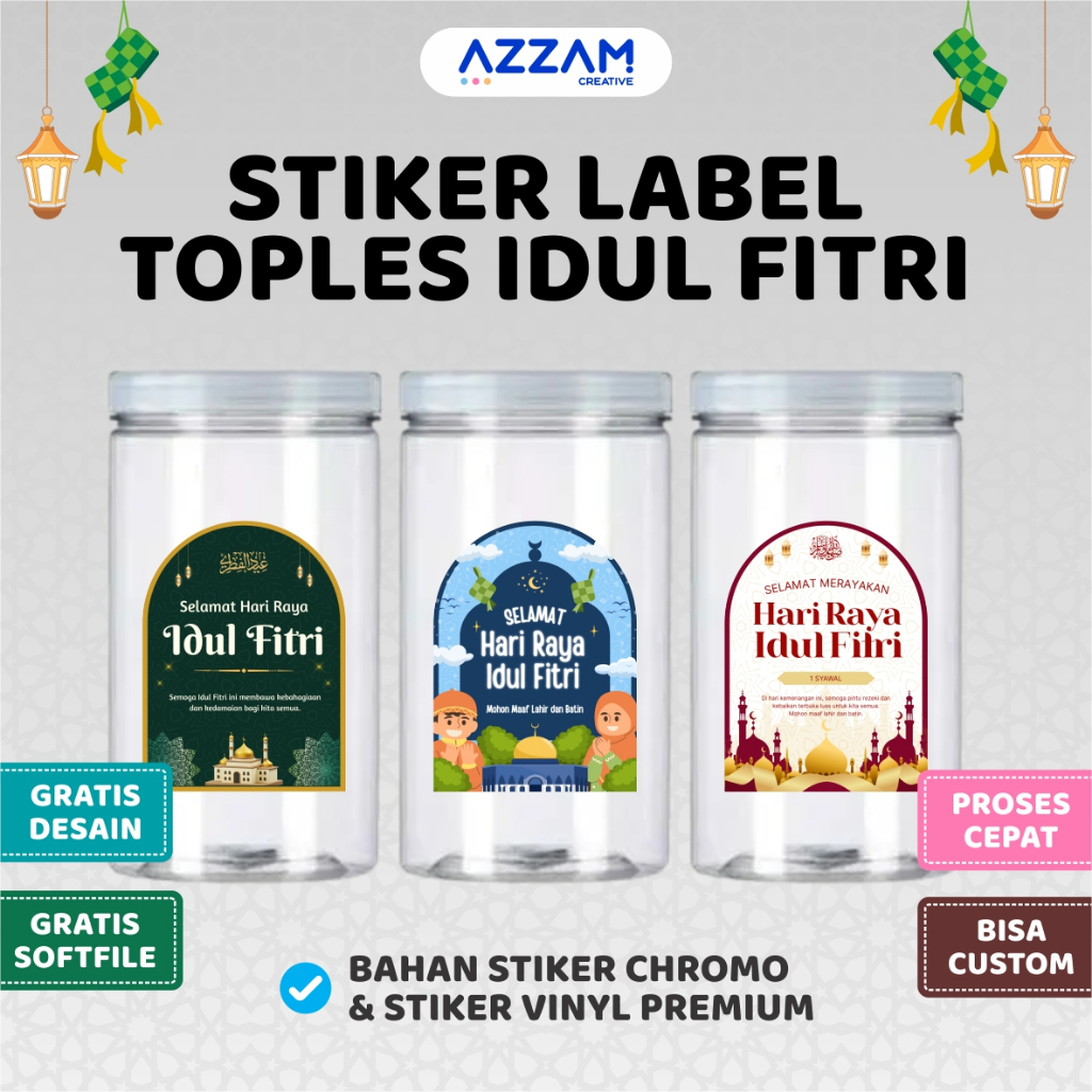 STIKER LABEL TOPLES IDUL FITRI / STICKER LABEL / STIKER IDUL FITRI / RAMADHAN / LEBARAN /STIKER CUST