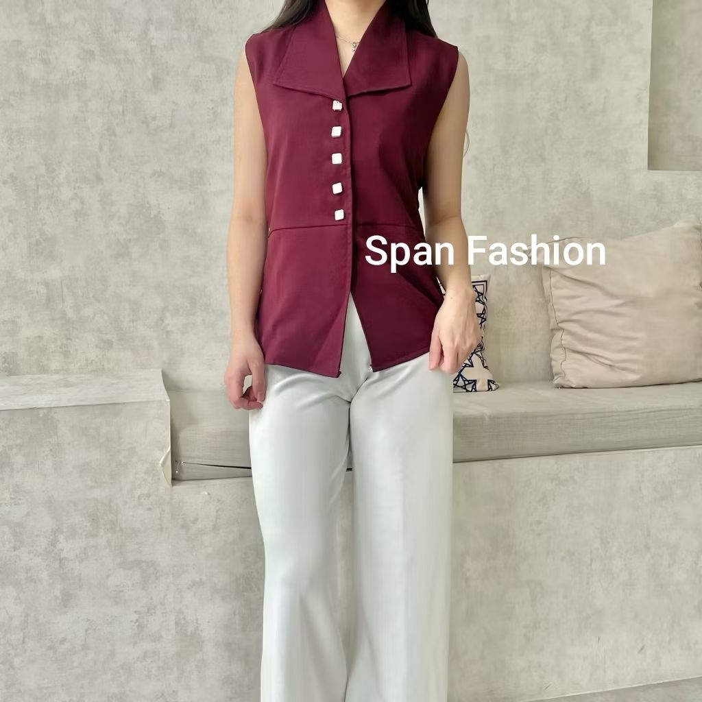 Span Fashion LE301264 Baju Merah Wanita Imlek Sincia