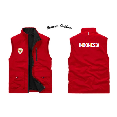 Rompi Outdoor Pria Wanita | Rompi Vest Logo Garuda Timnas | Rompi Vest Pria Custom Logo | Rompi Lapa
