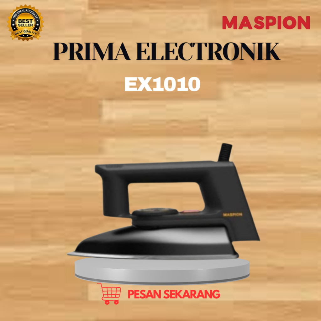 MASPION SETRIKA EX 1010 HITAM SETRIKA LISTRIK/EX1010/EX-1010/EX1010HITAM/SETRIKA ORIGINAL GARANSI
