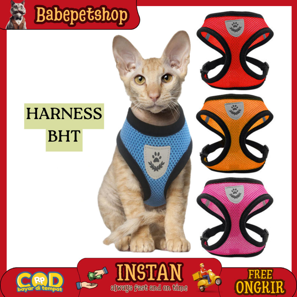 babepetshop Tali Tuntun Murah Kucing Anjing Kelinci Musang Monyet dan Hewan Lain Tali Harness Rompi 
