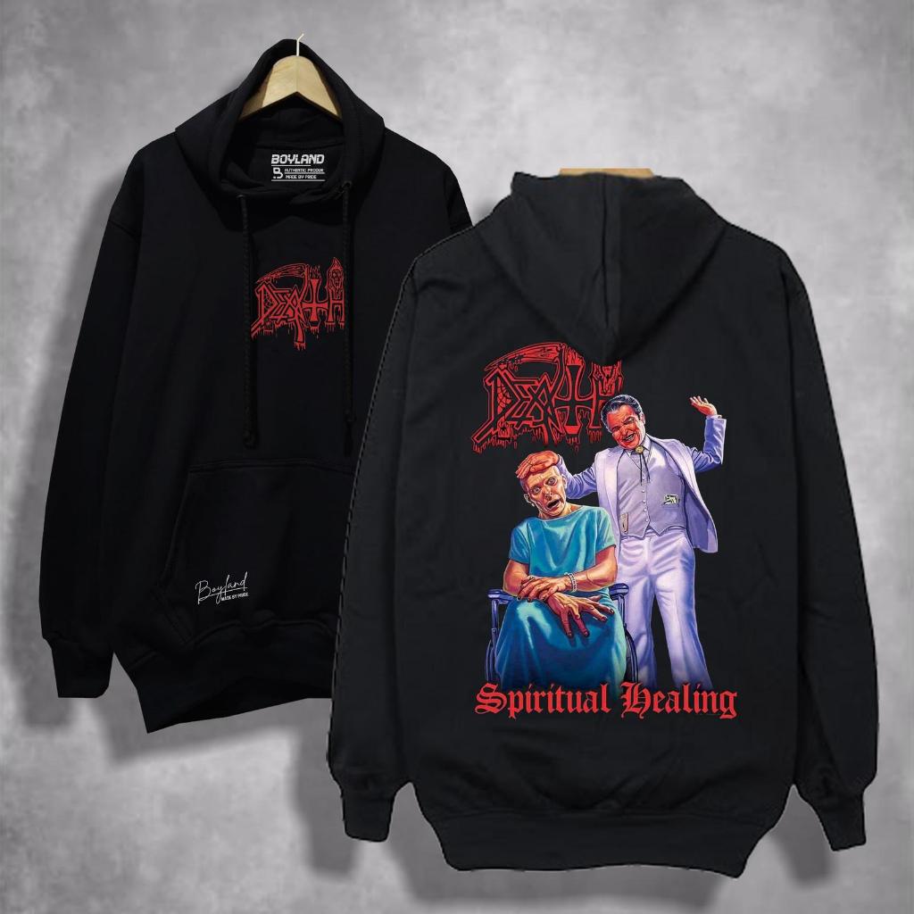 BoyLand Hoodie Musik Band Metal DEATH Unisex Cowok Cewek Sweater Cowo Oblong Basic Casual Authentic 