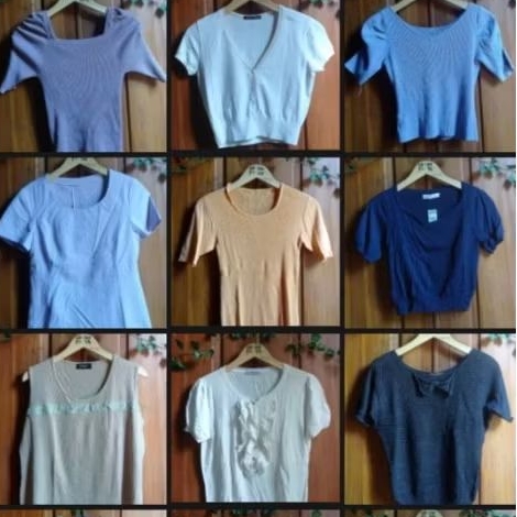 ATASAN LENGAN PENDEK RAJUT WANITA | Knitwear murah