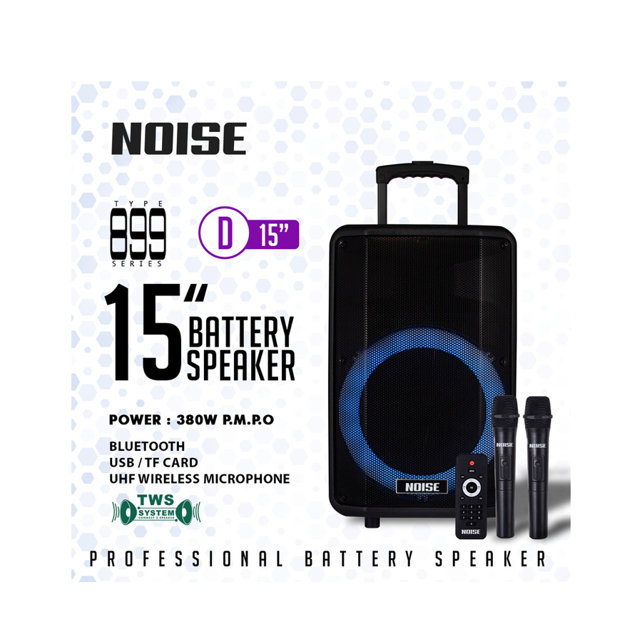 NOISE Speaker Bluetooth Portable Karaoke Speaker Wireless 15 Inch 899 D