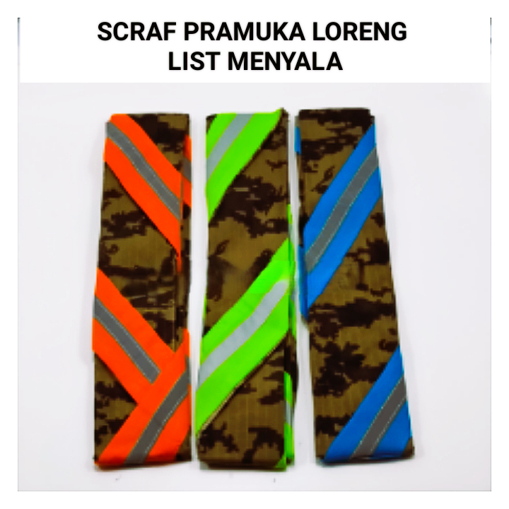 Scarf Pramuka Loreng/Syal Kombinasi Warna Loreng