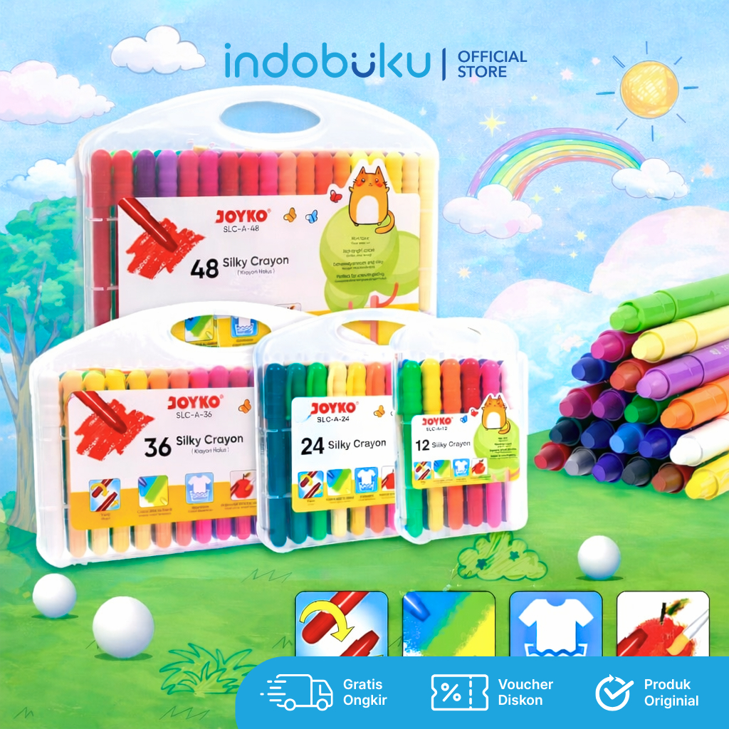 JOYKO Silky Crayon Warna Lengkap Gel Crayon Sangat Halus SLC-A