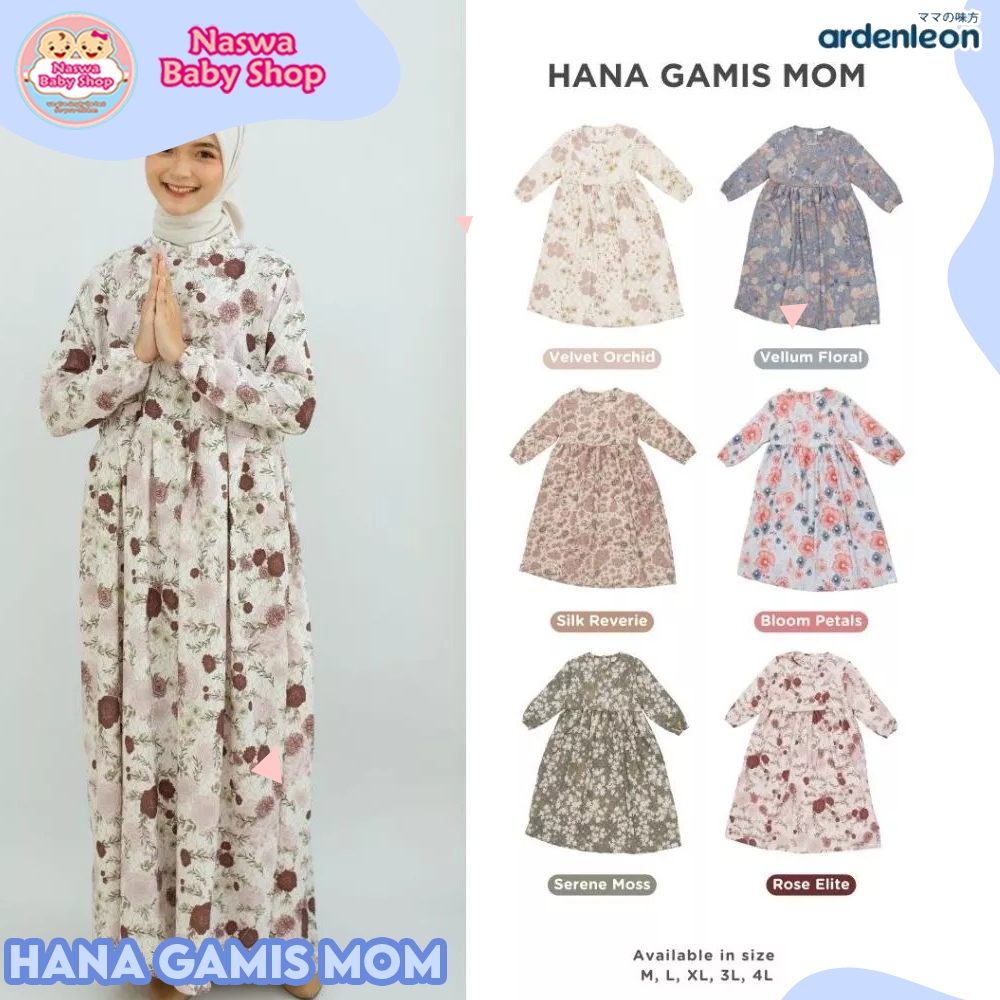 Ardenleon Raya Collection Hana Gamis Mom Pakaian Muslim Ibu