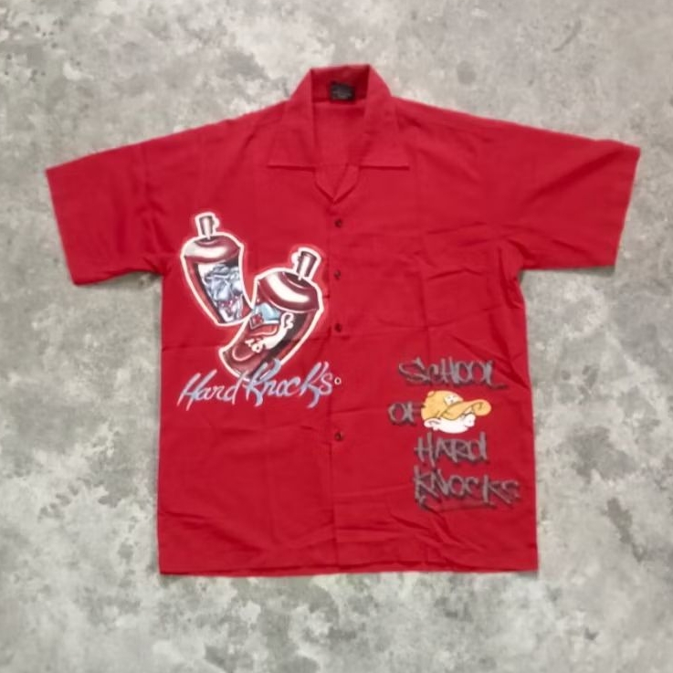 Kemeja Pendek Vintage hiphop y2k SOHK "School of hard Knocks"