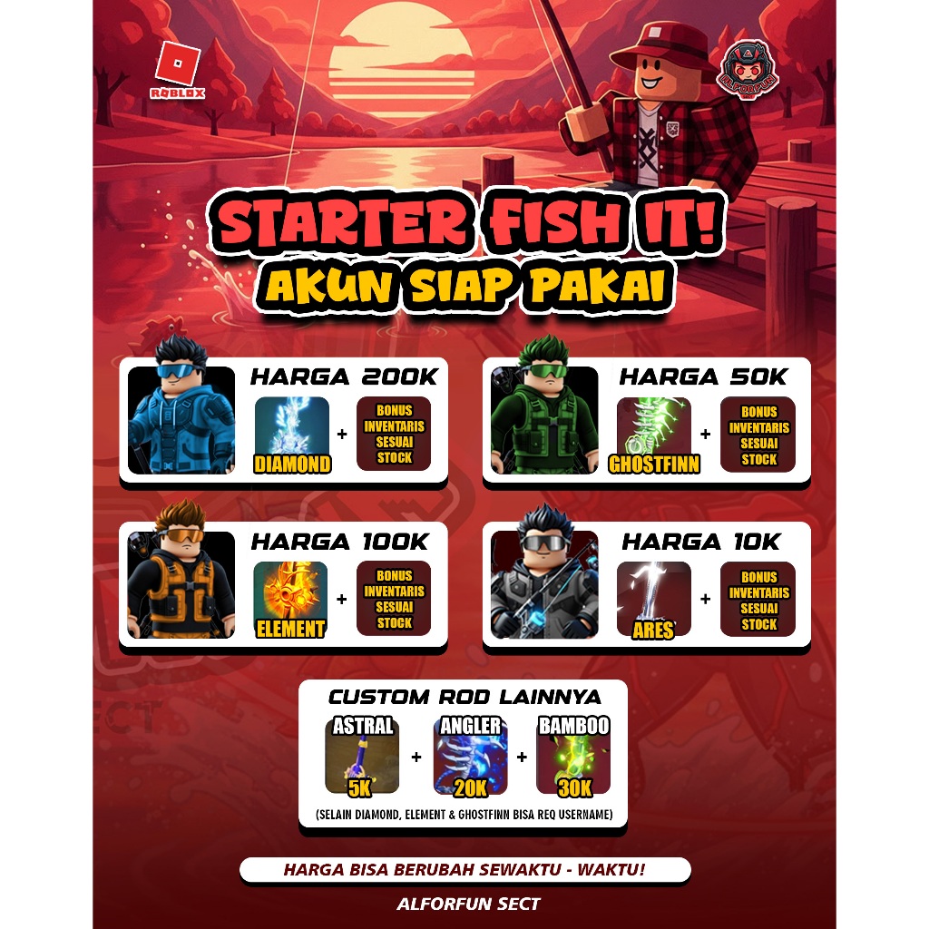 AKUN FISH IT STARTER ROD MANCING POSTER