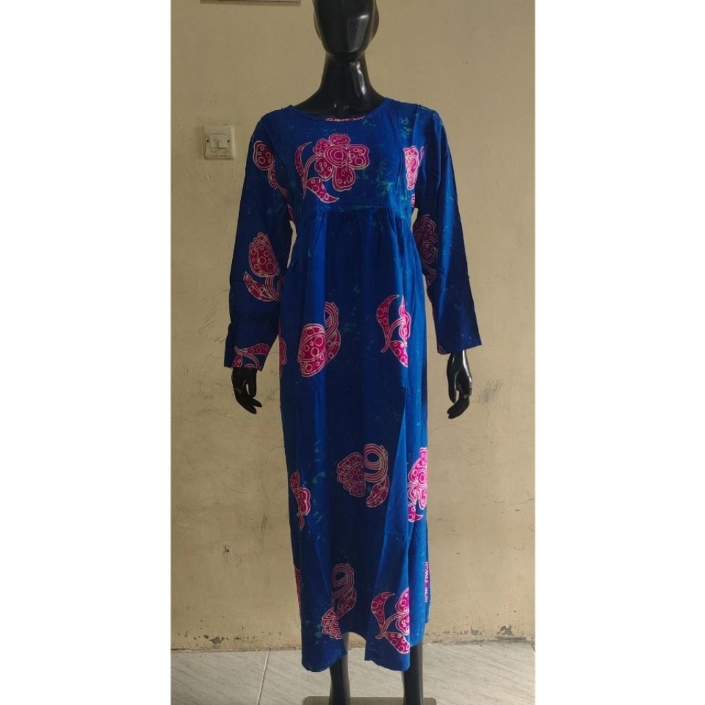 batik sunan dress ukuran dewasa tangan panjang
