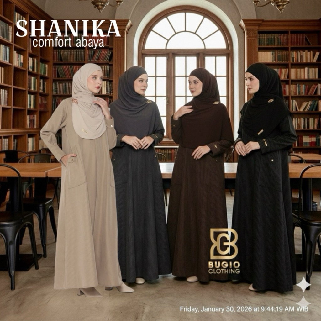 SHANIKA comfort ABAYA motif garis terbaru