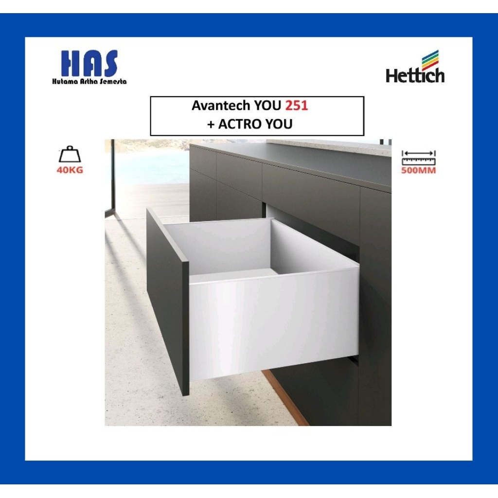 BOX LACI Hettich Avantech YOU 251 + Actro You Slow Motion