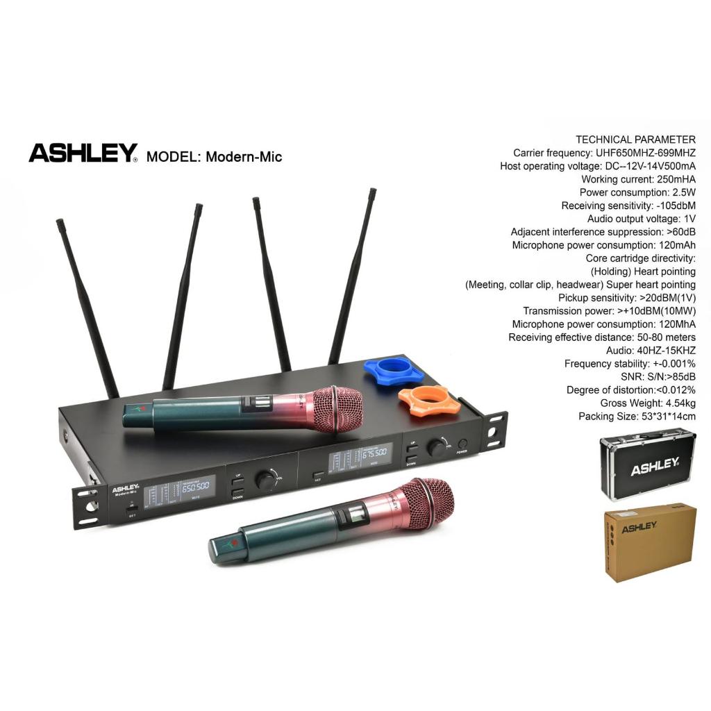 MIC WIRELESS ASHLEY MODERN MIC MICROPHONE ORIGINAL GARANSI