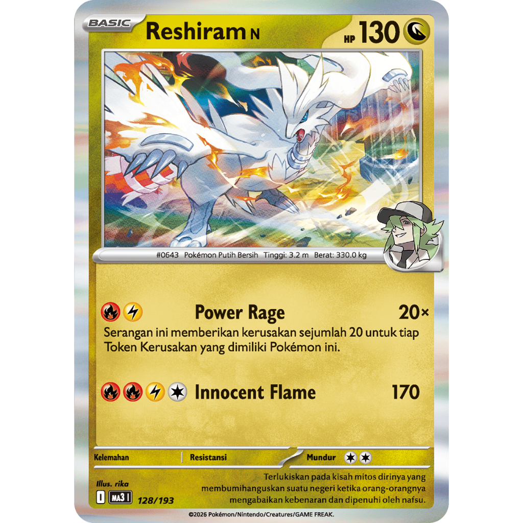 Reshiram N MA3 128/193 Holo ID