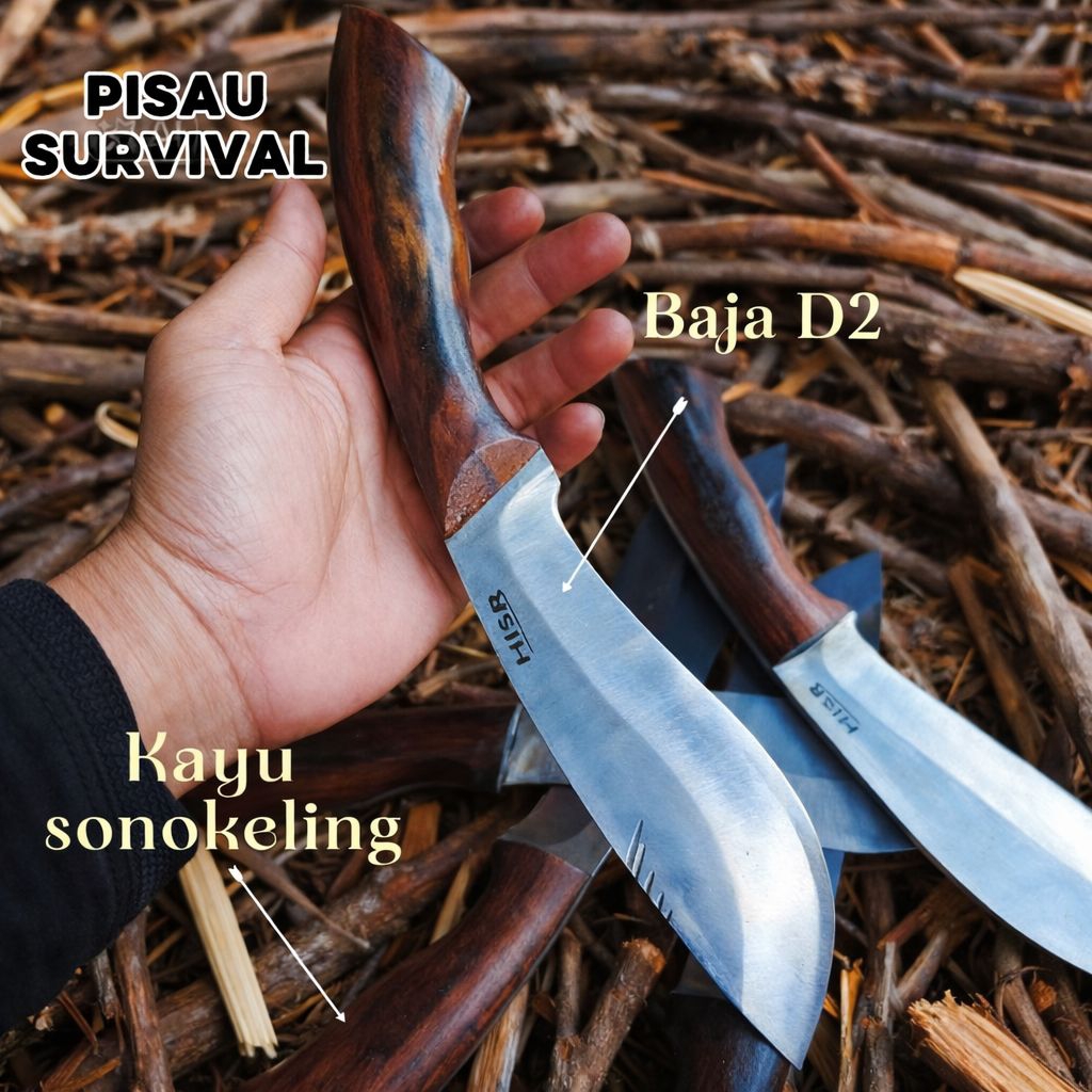 Pisau Survival BAJA D2 Premium siap kerja keras dari HISR