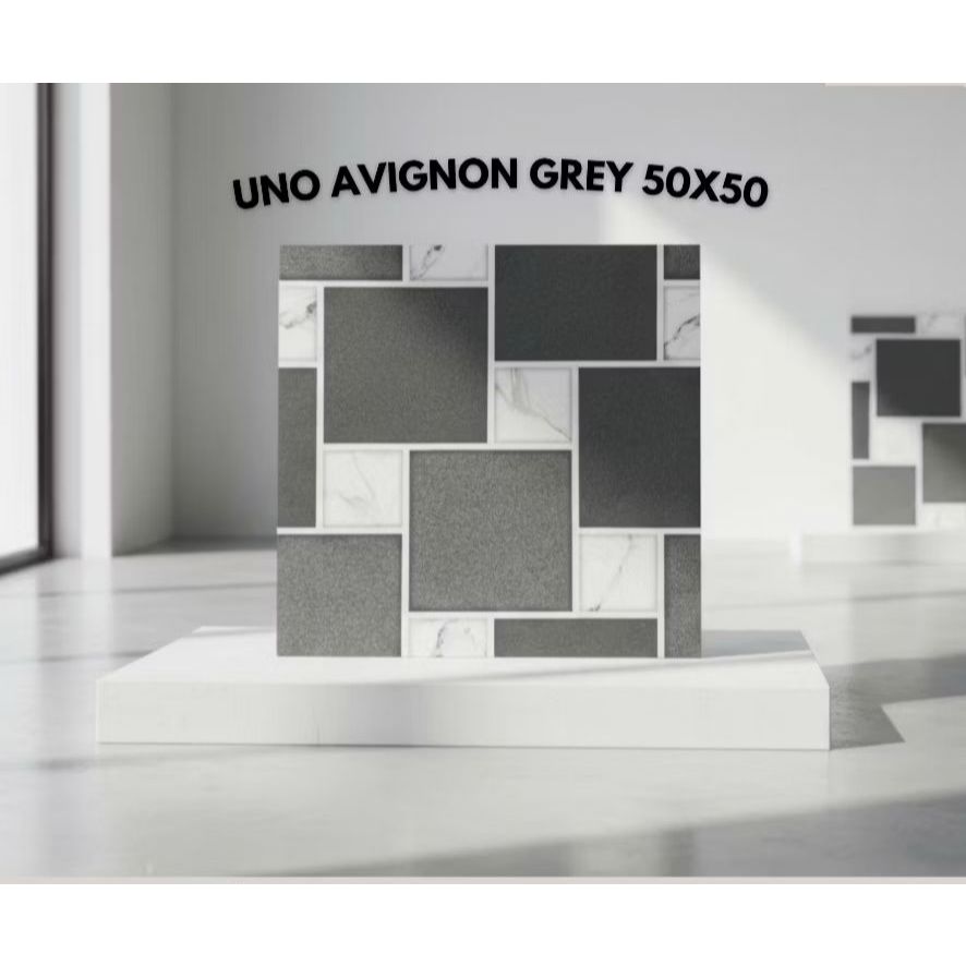 Keramik Lantai Kasar 50x50 Uno Avignon Grey/keramik kasar untuk teras/garasi