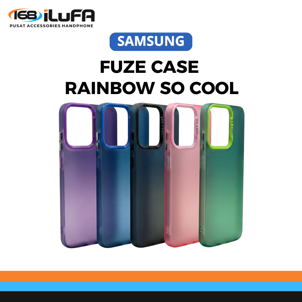 Fuze Case Rainbow So Cool Samsung - Soft Case Casing Warna Galaxy A03S A05 A06 A07 A10 A12 A14 A20
