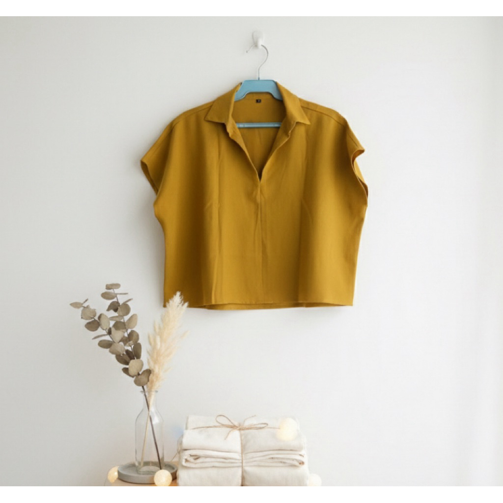 BAJU/ ATASAN WANITA CROP TOP  | Kaos  Blouse Wanita Kerah | Korean Style Crop Top