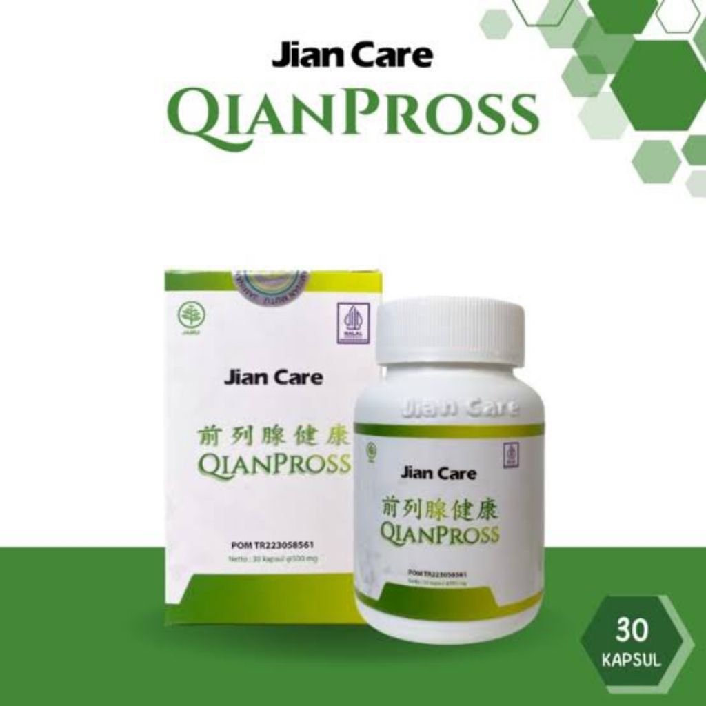Jian Care Qianpross Herbal Prostat Original Herbal BPOM Isi 30 Kapsul