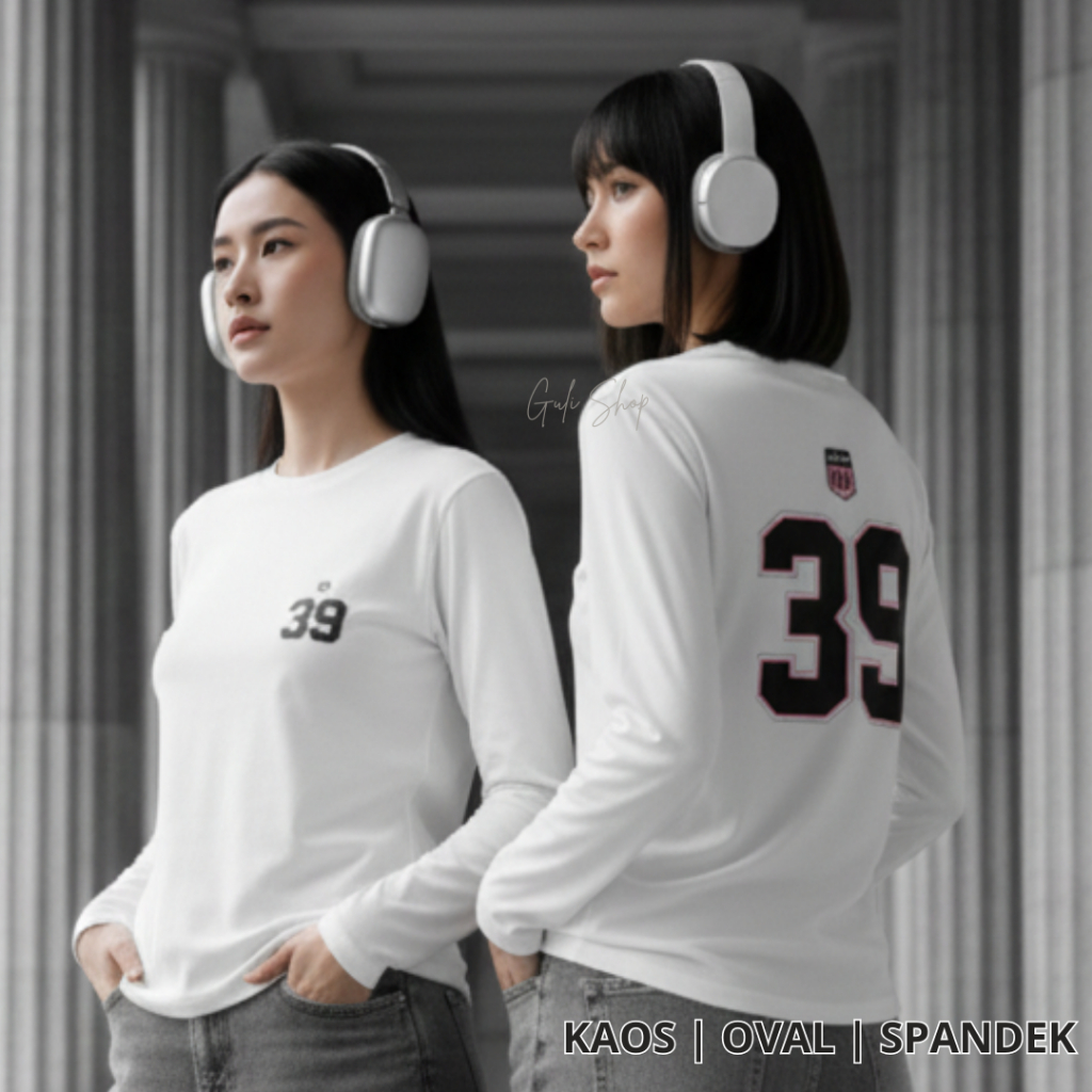 Kaos Oval Lengan Panjang Motif Nomor Punggung/Kaos Oval Baseball Tend
